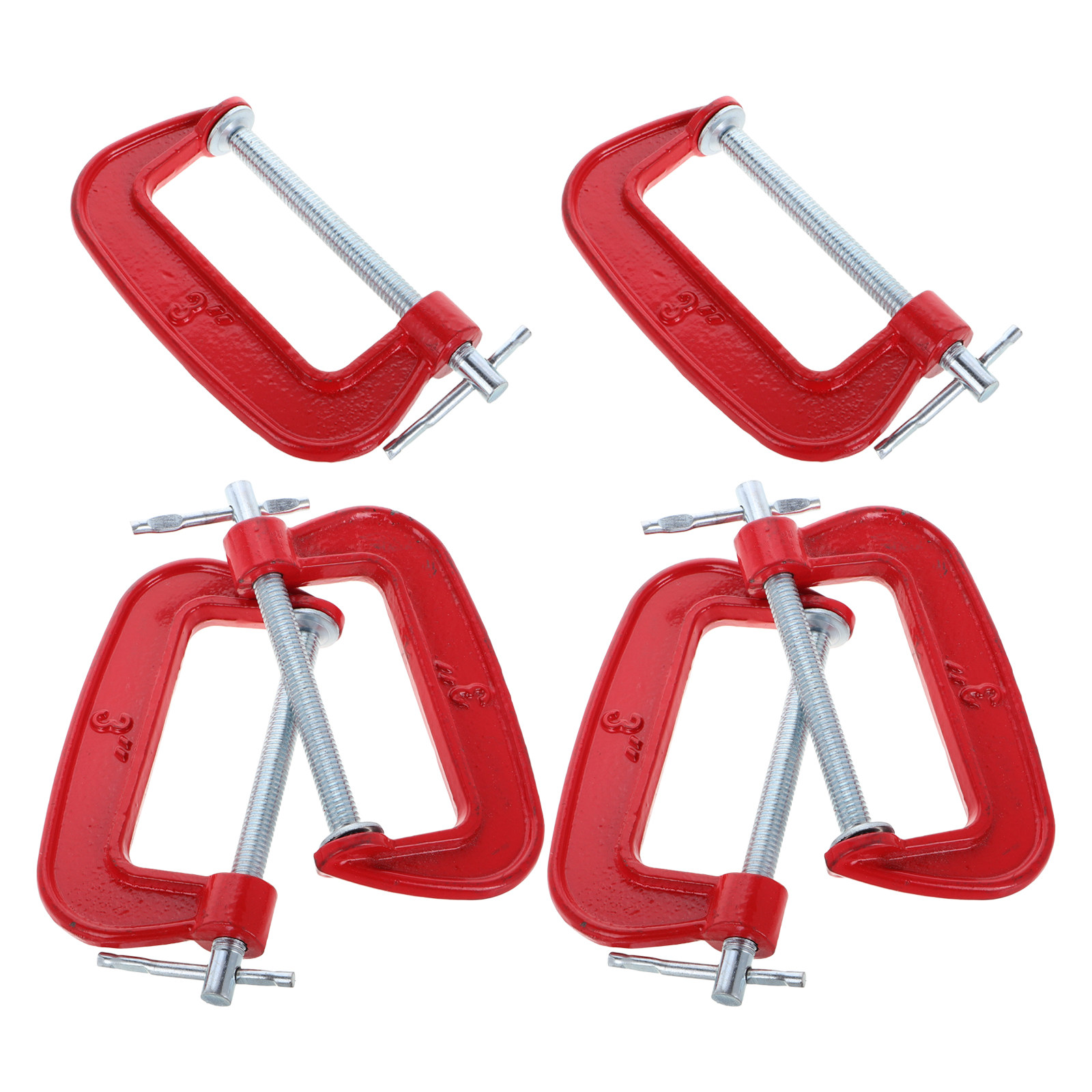 Woodworking Project - 6Pcs Metal Inch Red Woodwork Clamp